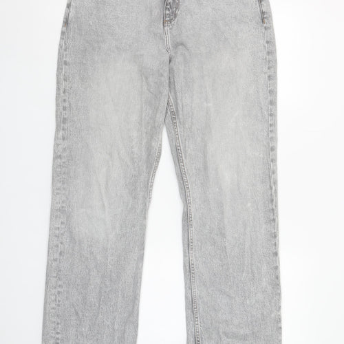 Primark Womens Grey High Rise Straight Denim Jeans Size 10
