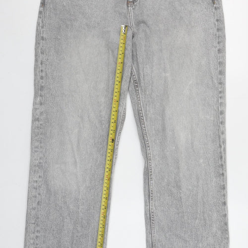 Primark Womens Grey High Rise Straight Denim Jeans Size 10