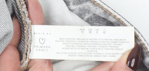 Primark Womens Grey High Rise Straight Denim Jeans Size 10