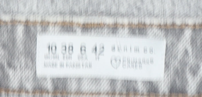 Primark Womens Grey High Rise Straight Denim Jeans Size 10