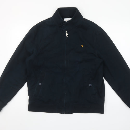 Farah Men's Black Organic Cotton Bomber Jacket L