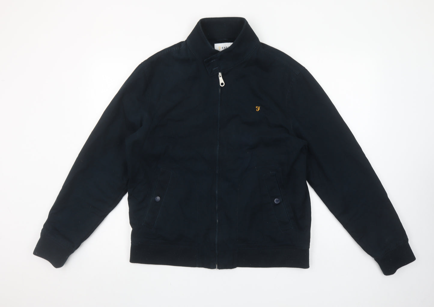 Farah Men's Black Organic Cotton Bomber Jacket L