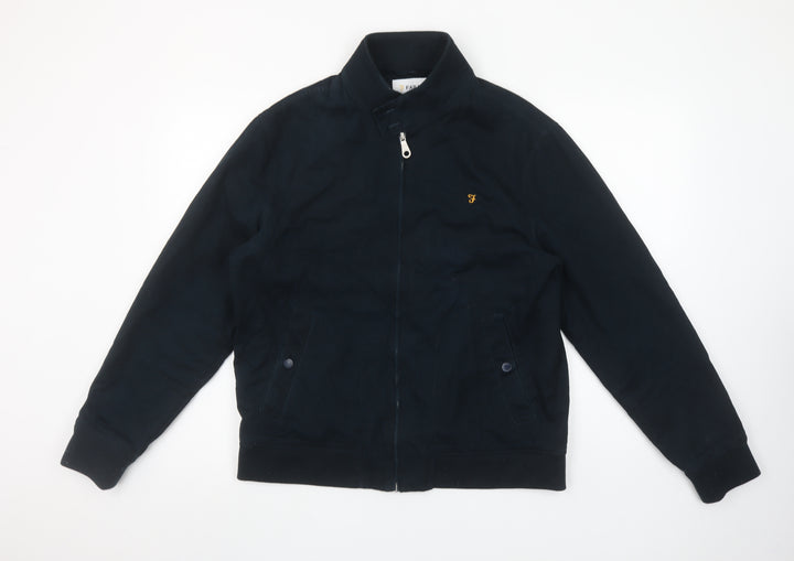 Farah Men's Black Organic Cotton Bomber Jacket L
