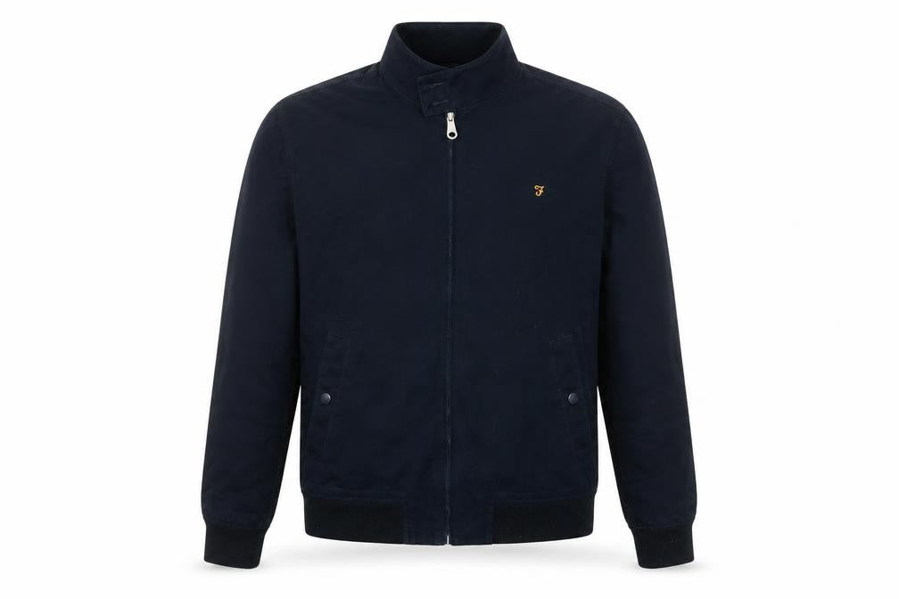 Front view of Farah Men's Black Organic Cotton Bomber Jacket L