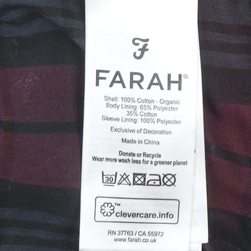 Farah Men's Black Organic Cotton Bomber Jacket L