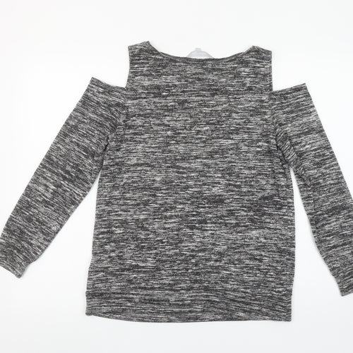 Red Herring Women's Grey Cold Shoulder Weekend T-Shirt Size 10
