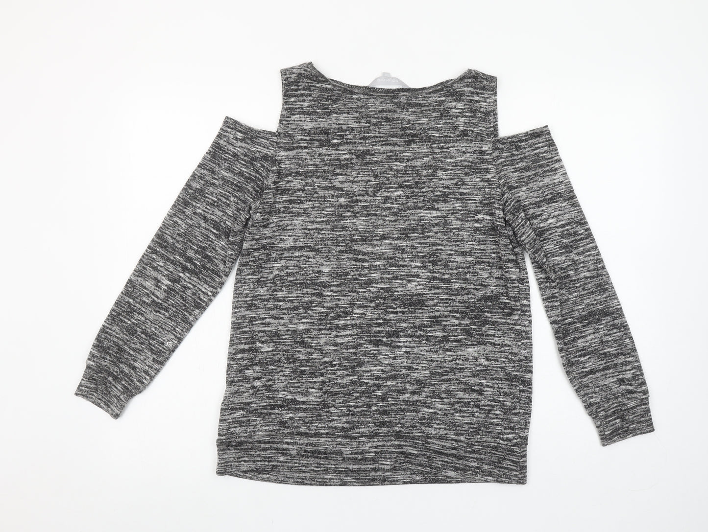 Red Herring Women's Grey Cold Shoulder Weekend T-Shirt Size 10