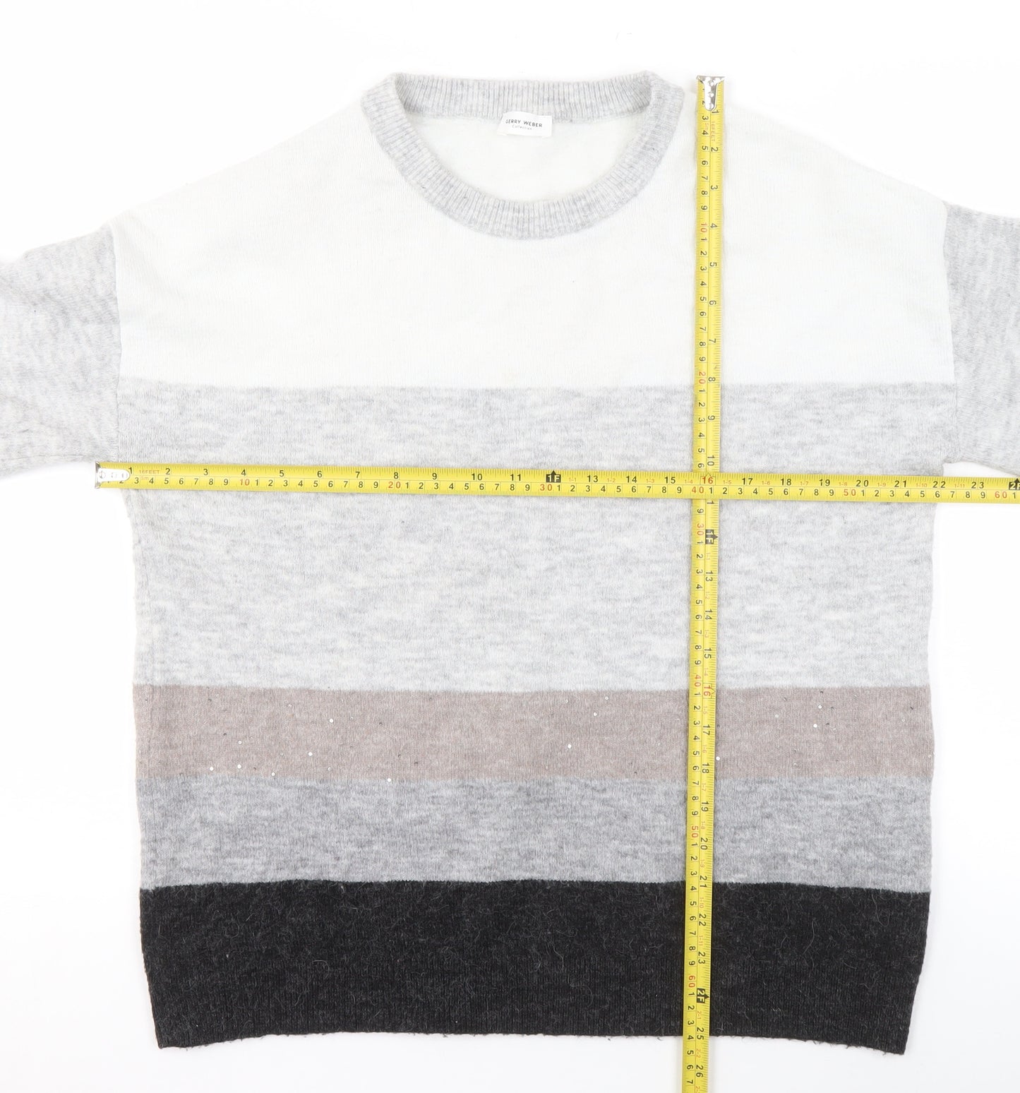 Joey Healy Womens Multicoloured Striped Pullover Jumper Size 16