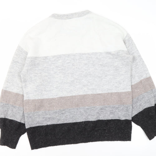Joey Healy Womens Multicoloured Striped Pullover Jumper Size 16