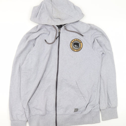 Lizzard Men's Grey Small Full Zip Hooded Activewear Jacket
