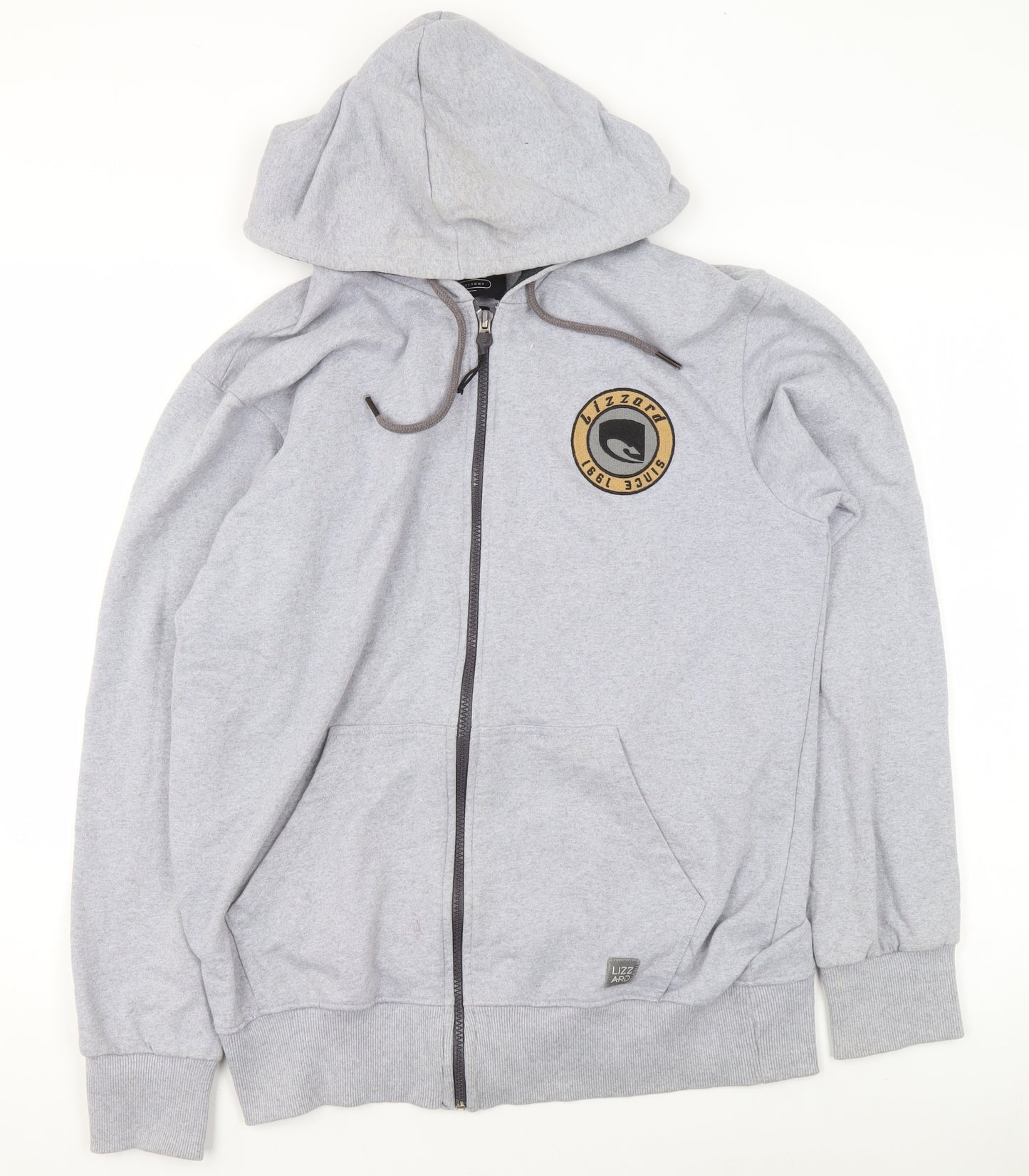 Lizzard Men's Grey Small Full Zip Hooded Activewear Jacket