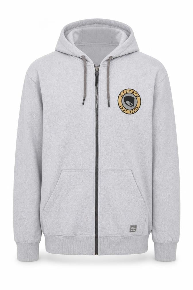 Front view of Lizzard Men's Grey Small Full Zip Hooded Activewear Jacket