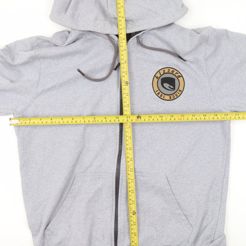 Lizzard Men's Grey Small Full Zip Hooded Activewear Jacket
