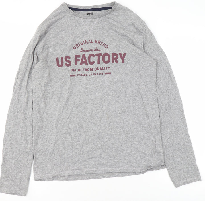 La Redoute Women Grey Long Sleeve T-Shirt Small Crew Neck Casual