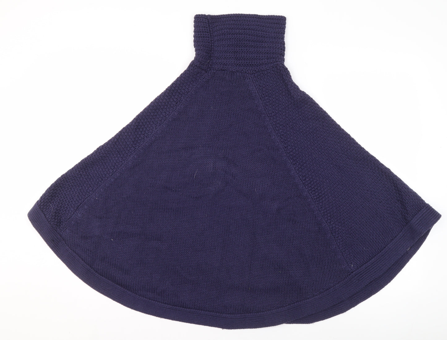 Joules Women's Blue Roll Neck Knit Cape Jumper 2XS Wool Blend