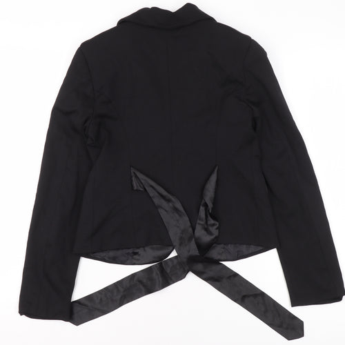 Miss Grant Girls Black Satin Lapel Cropped Blazer Jacket Size 146/152