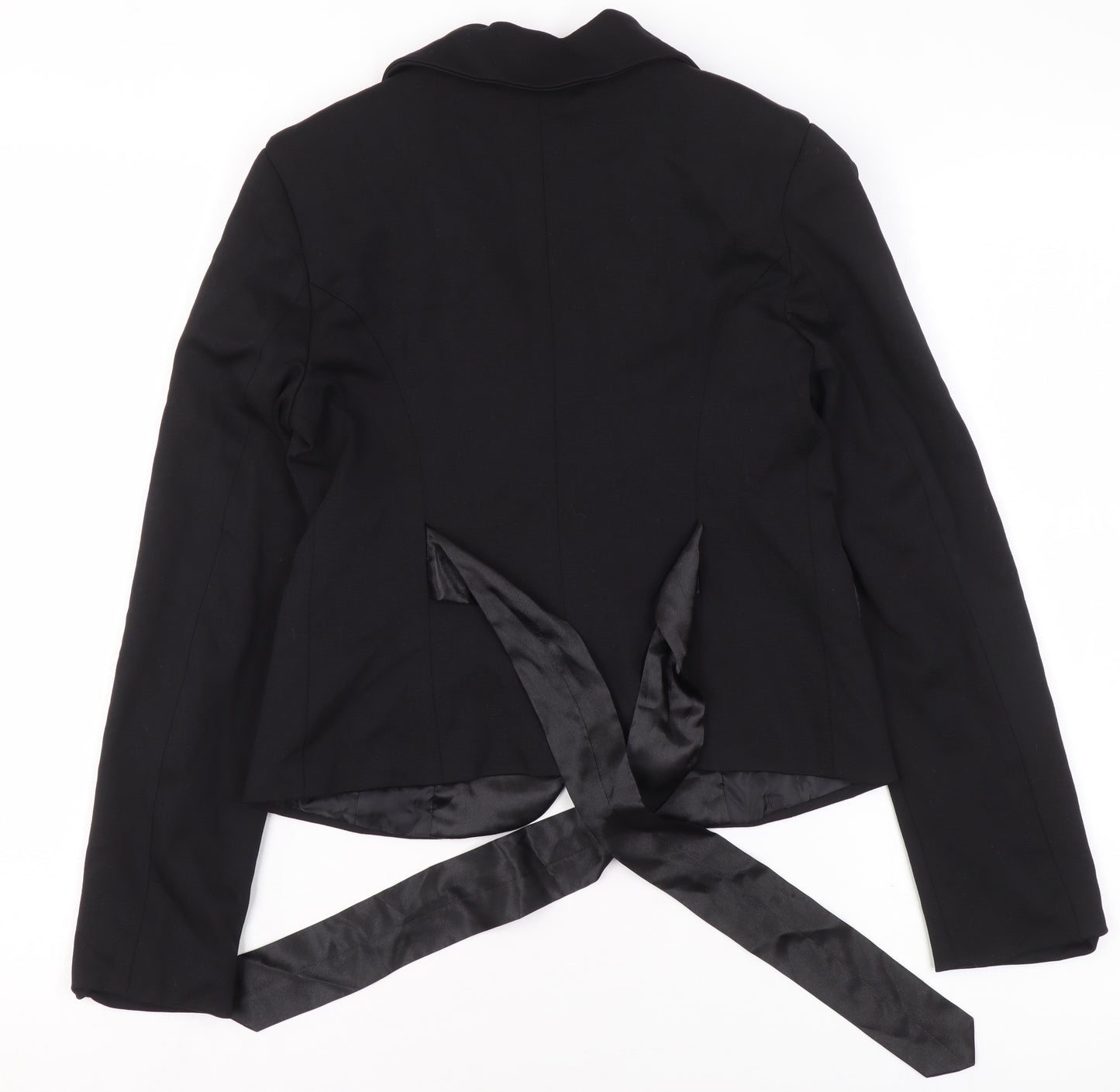Miss Grant Girls Black Satin Lapel Cropped Blazer Jacket Size 146/152