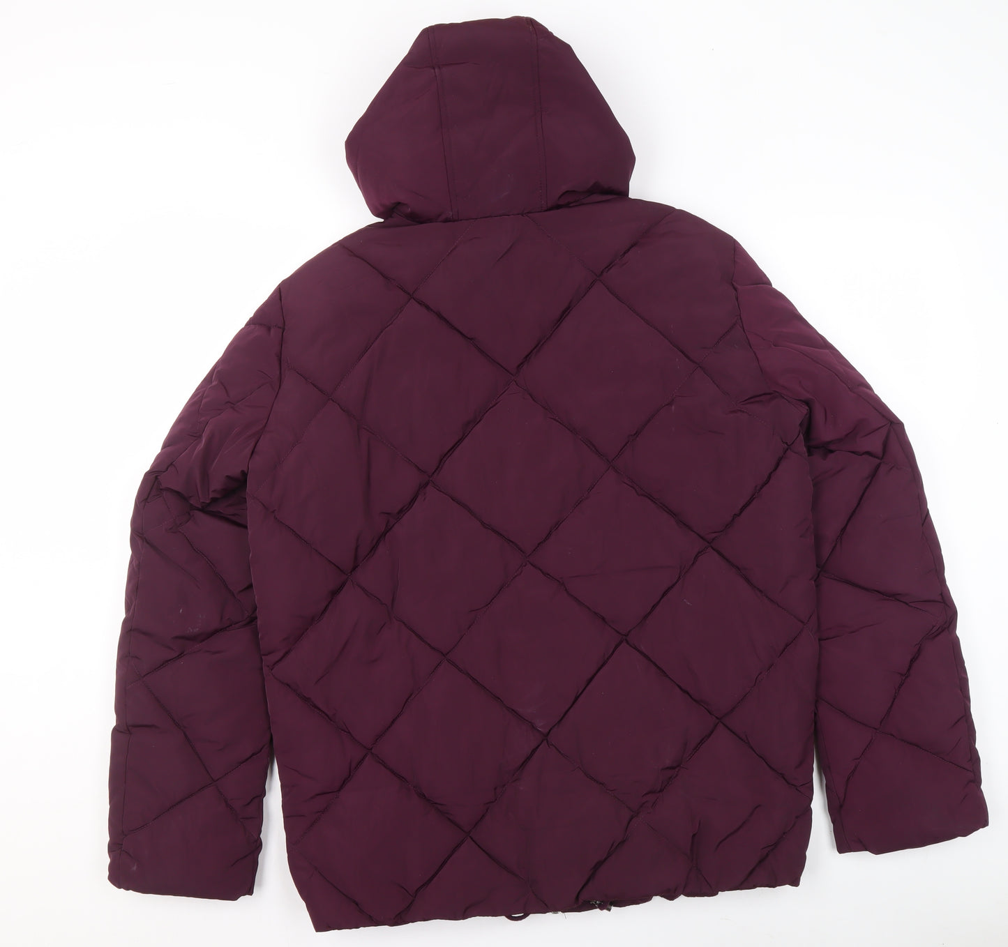 ASOS Womens Purple Quilted Hooded Puffer Jacket Size 8