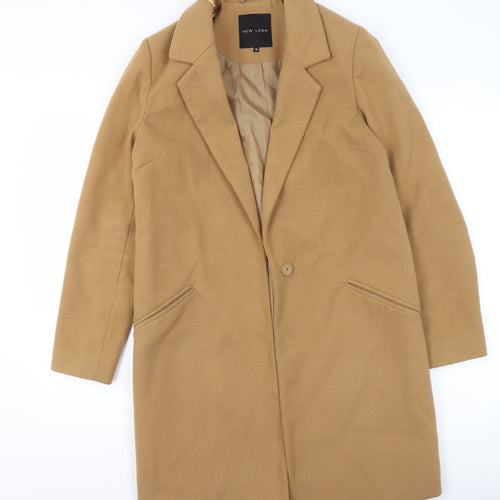 New Look Women Beige Mid-Length Overcoat Size 10