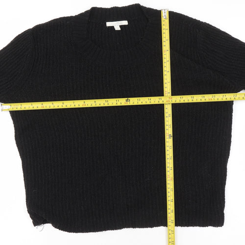 Tom Tailor Denim Womens Black Crew Neck Chunky Knit Jumper Size 12