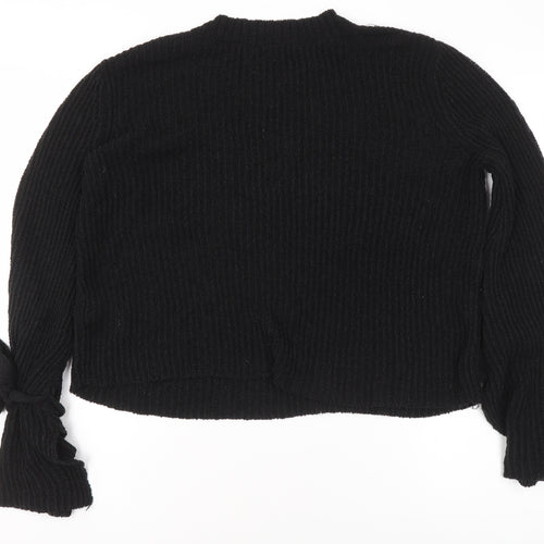 Tom Tailor Denim Womens Black Crew Neck Chunky Knit Jumper Size 12