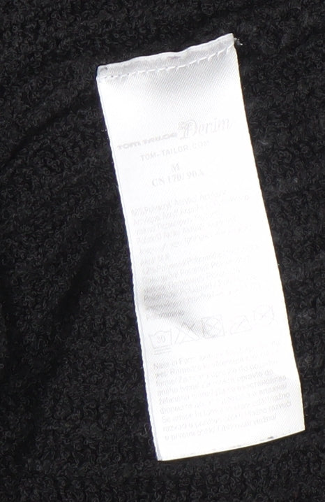 Tom Tailor Denim Womens Black Crew Neck Chunky Knit Jumper Size 12