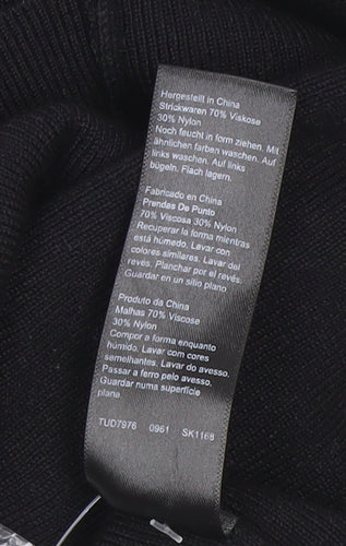 Dorothy Perkins Petite Women's Black Collared 3/4 Sleeve Pullover Jumper Size S