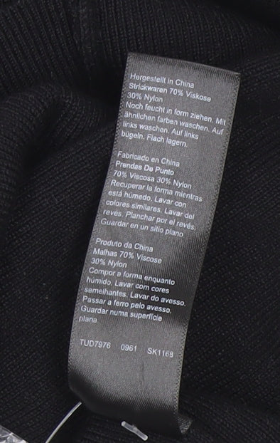 Dorothy Perkins Petite Women's Black Collared 3/4 Sleeve Pullover Jumper Size S