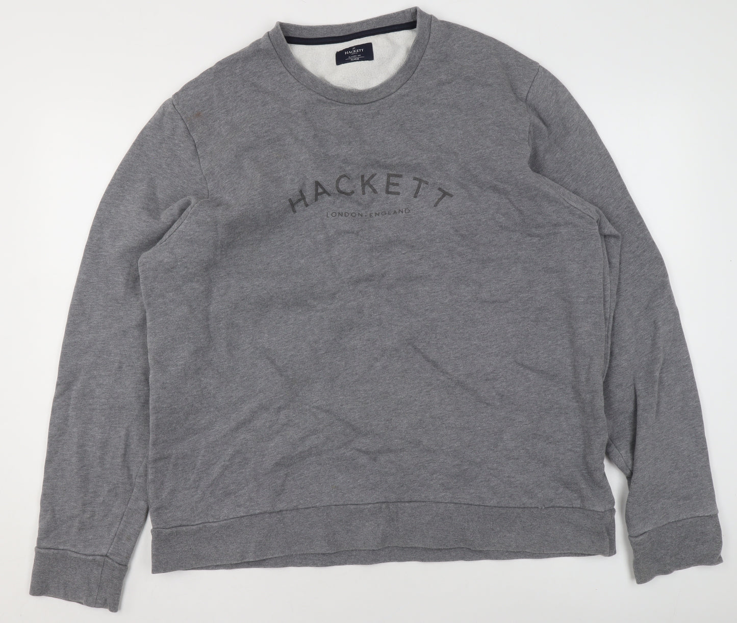 Hackett London Men's Grey Classic Fit Logo Sweatshirt XL Pullover