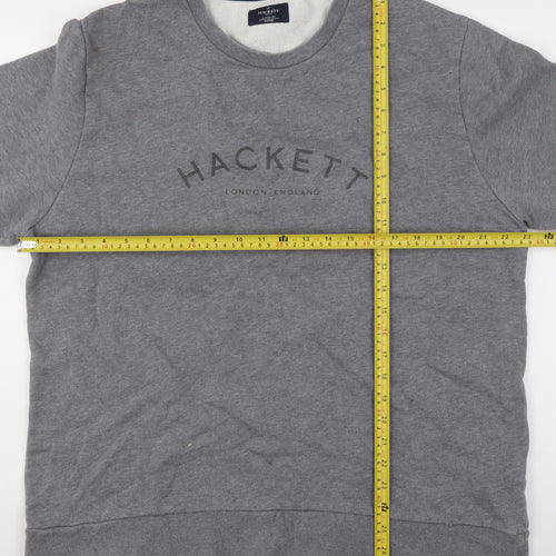 Hackett London Men's Grey Classic Fit Logo Sweatshirt XL Pullover