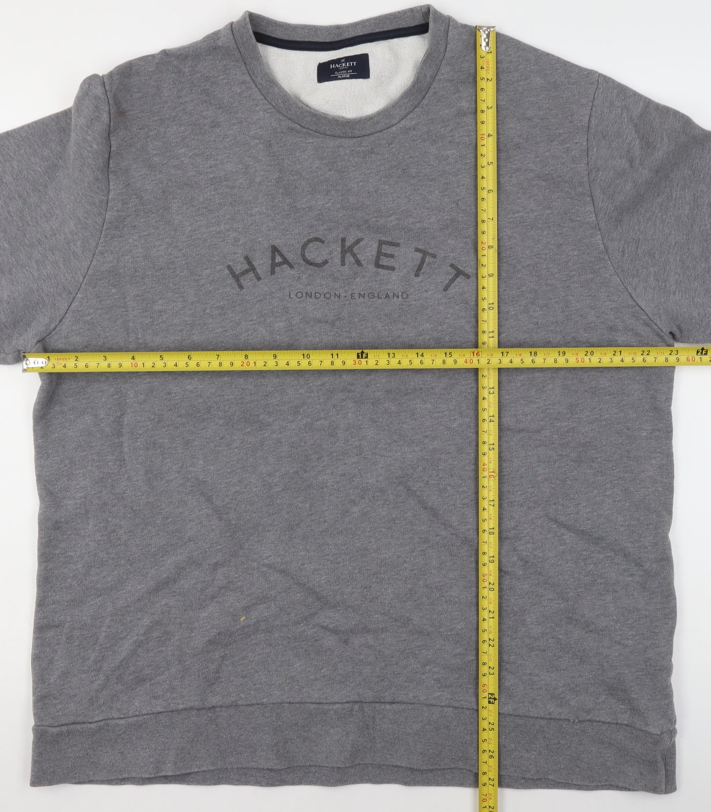 Hackett London Men's Grey Classic Fit Logo Sweatshirt XL Pullover