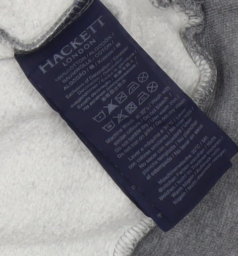 Hackett London Men's Grey Classic Fit Logo Sweatshirt XL Pullover