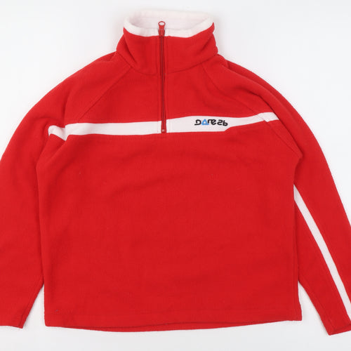 Dare 2b Boys Red Fleece 1/2 Zip Pullover Sweatshirt 12 Years
