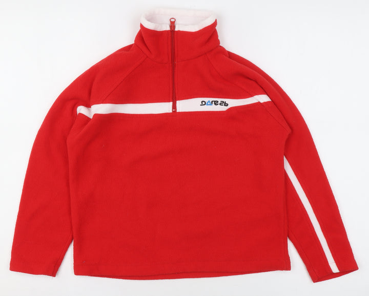 Dare 2b Boys Red Fleece 1/2 Zip Pullover Sweatshirt 12 Years