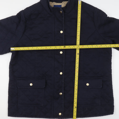 Cotton Traders Womens Blue Quilted Mid-Length Jacket Size 18