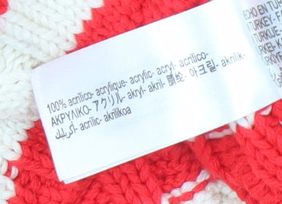 ZARA Womens Red Striped Collared Knit Button Cardigan Size 12
