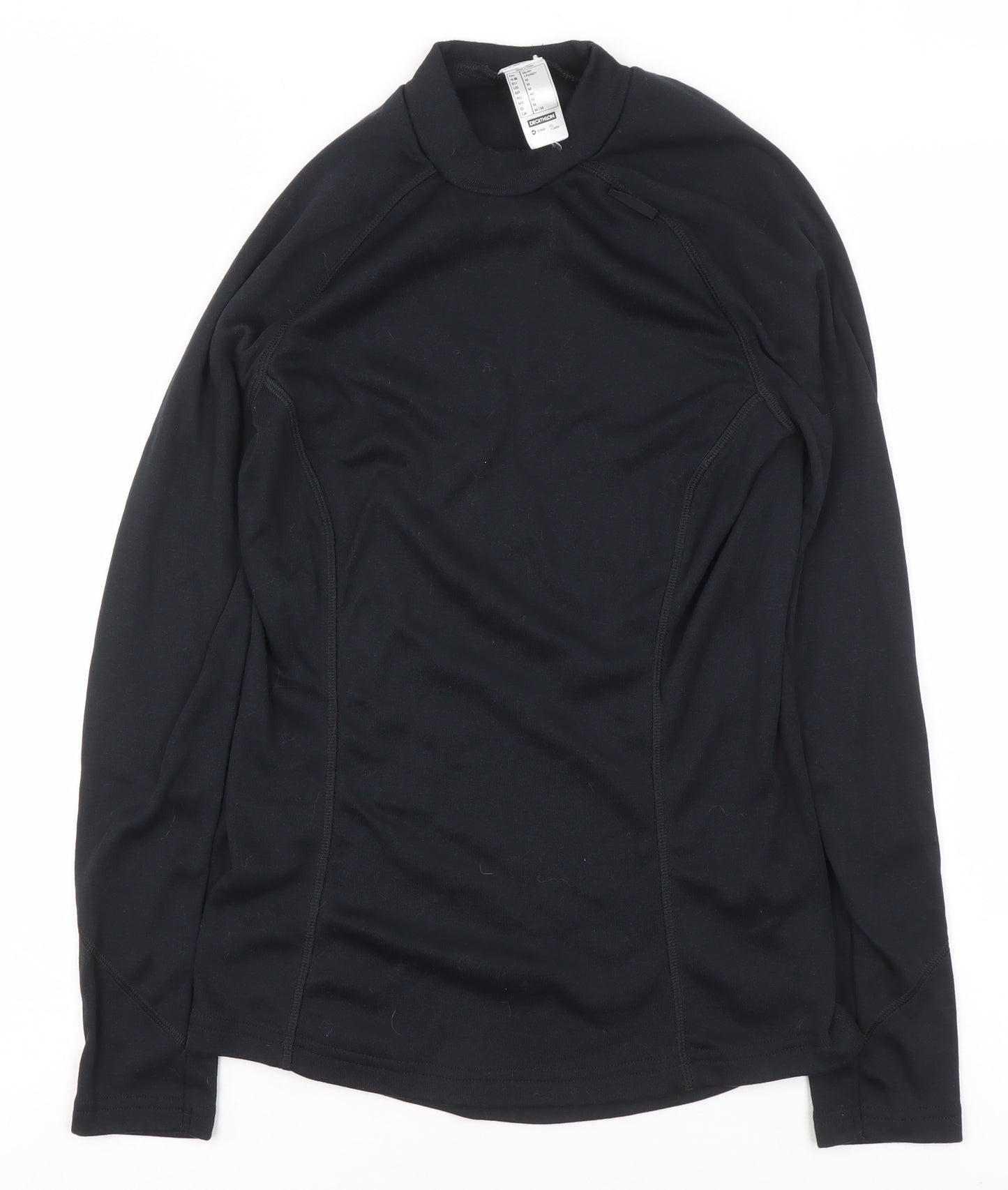 Decathlon Women’s Black Mock Neck Long Sleeve Athletic Top M