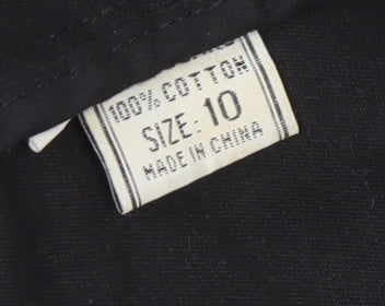 Just Jeans Womens Black Cotton Parka Jacket Size 10 Hooded Casual