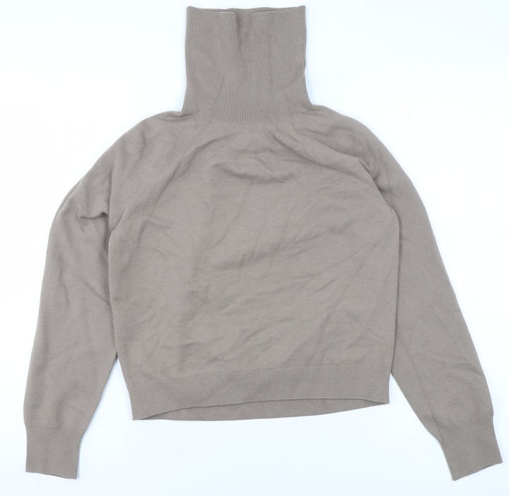 UNIQLO Womens Beige Roll Neck Knit Jumper XS