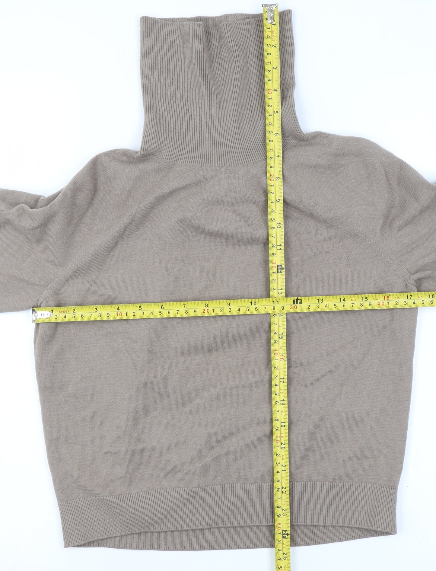 UNIQLO Womens Beige Roll Neck Knit Jumper XS