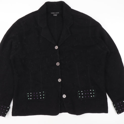 Deane & White Women's Black Wool Blazer Jacket Size L