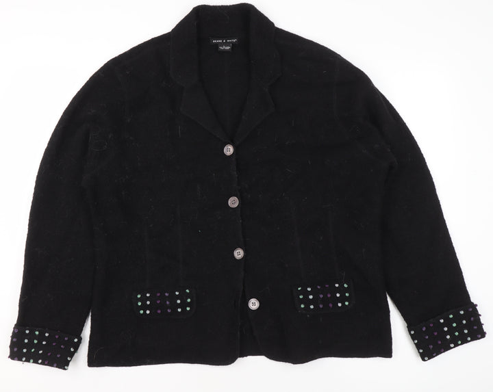 Deane & White Women's Black Wool Blazer Jacket Size L