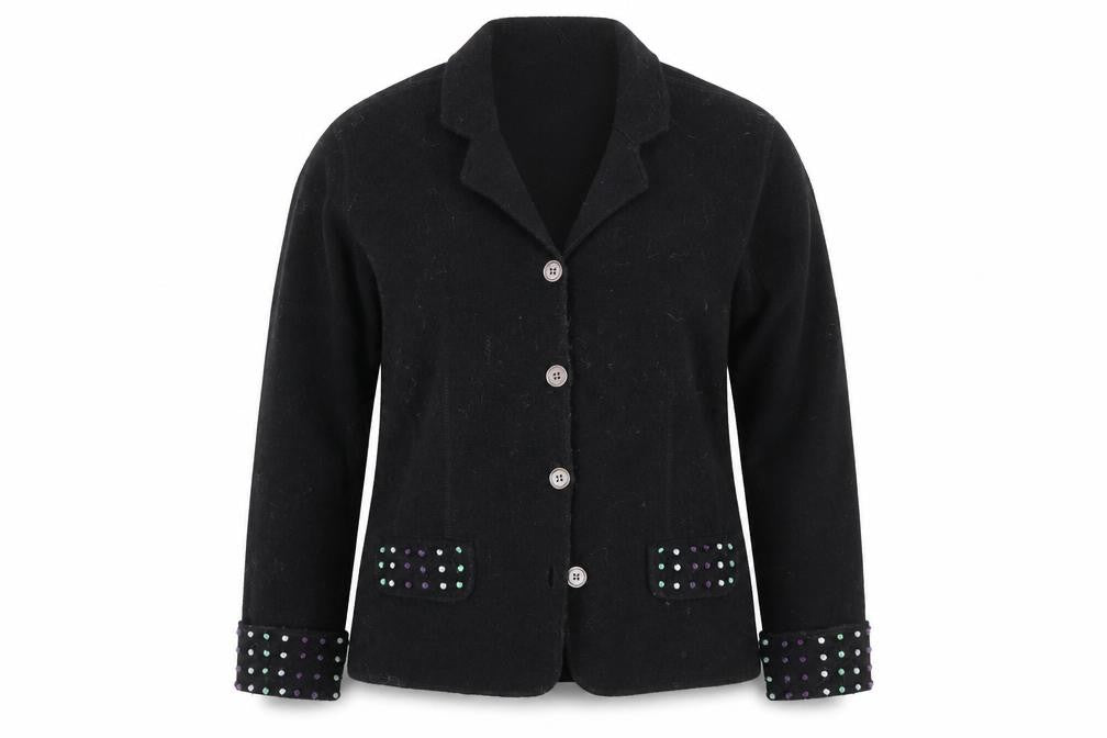 Deane & White Women's Black Wool Blazer Jacket Size L
