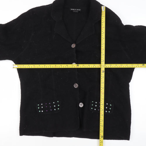 Deane & White Women's Black Wool Blazer Jacket Size L