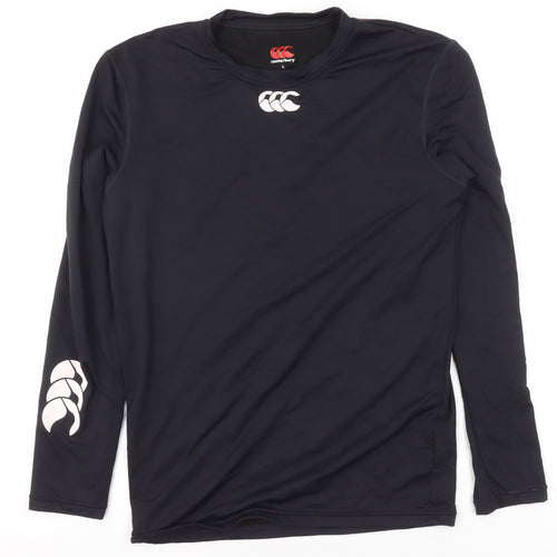 Canterbury Boys Black Long Sleeve Sports Base Layer T-Shirt L