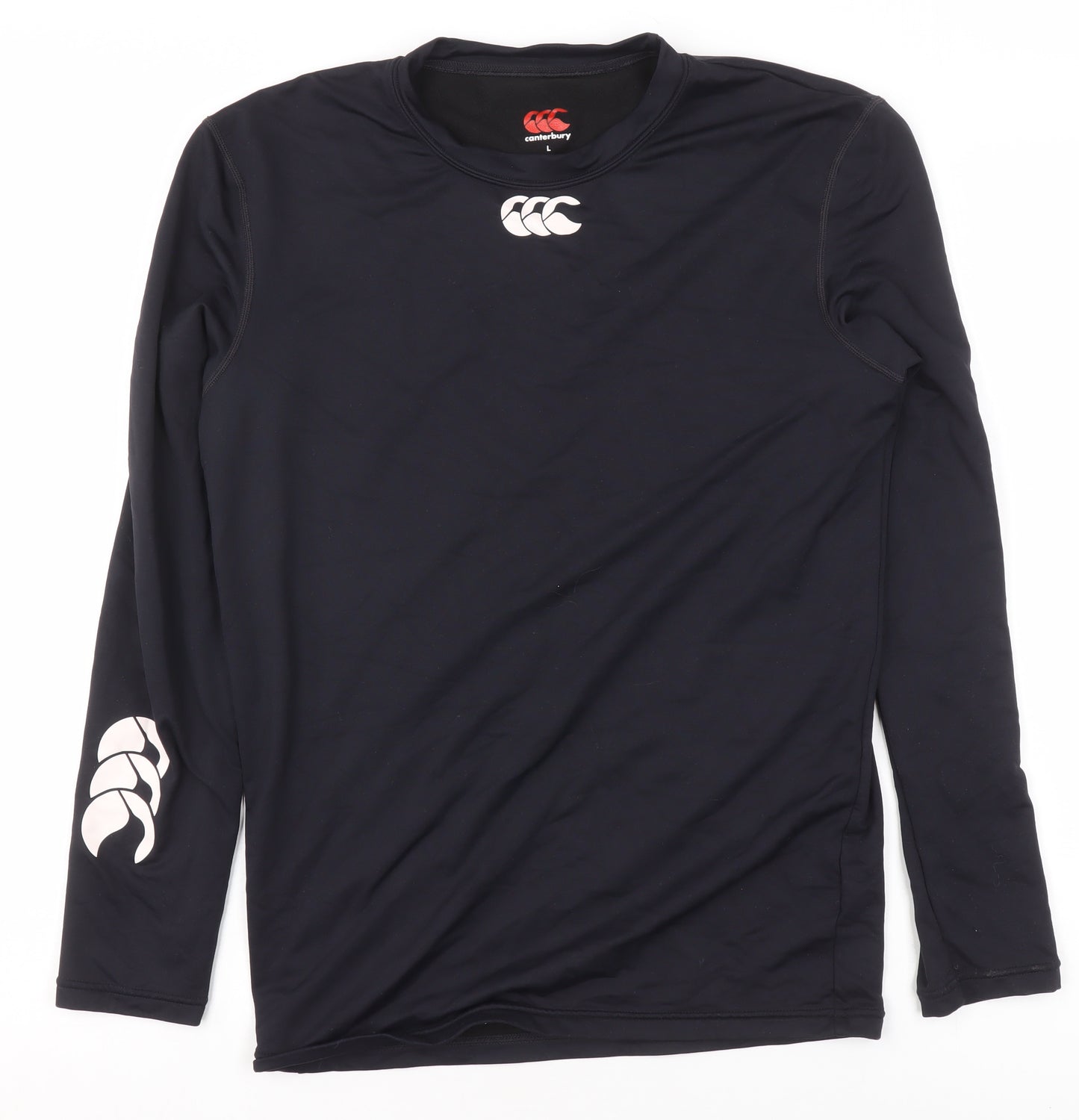 Canterbury Boys Black Long Sleeve Sports Base Layer T-Shirt L