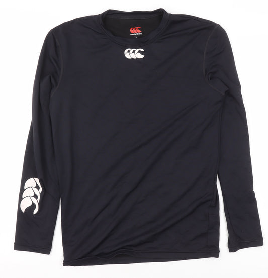 Canterbury Boys Black Long Sleeve Sports Base Layer T-Shirt L