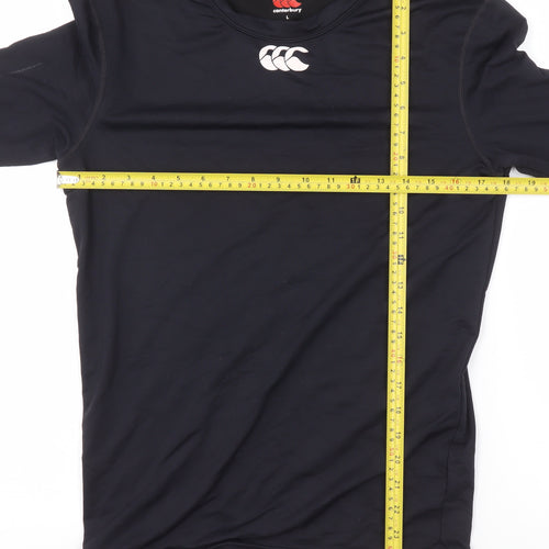 Canterbury Boys Black Long Sleeve Sports Base Layer T-Shirt L