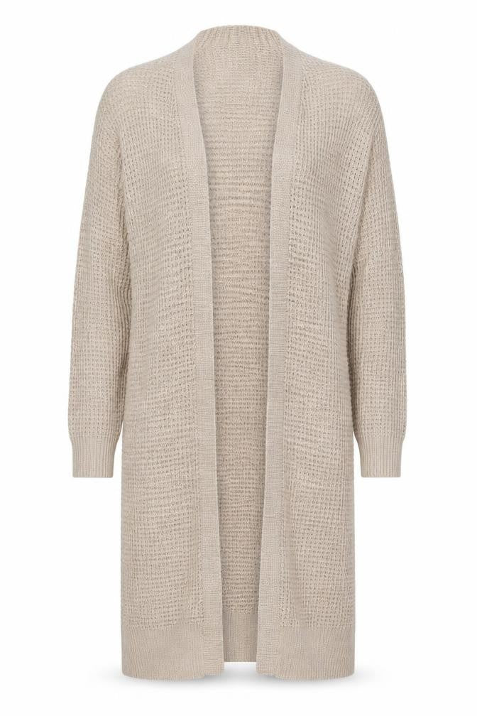 Missguided Women’s Beige Long Knit Open Coatigan Size 6