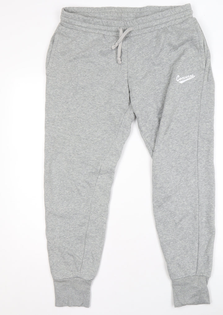 Converse Boys Grey Jogger Trousers Size L Cotton Blend Fleece Sweatpants
